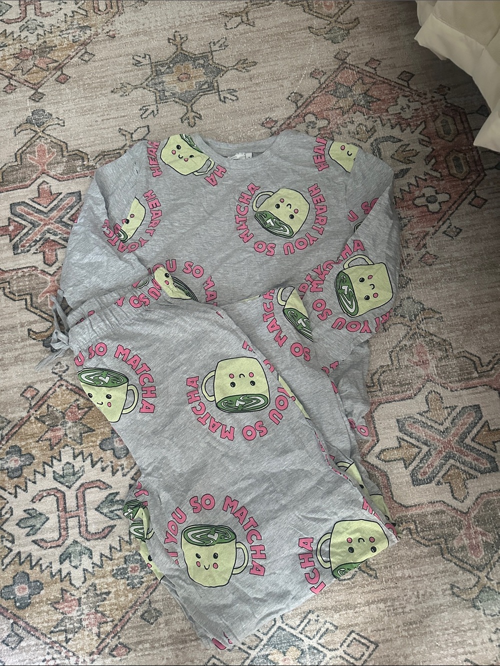 ASOS love you so matcha pj set